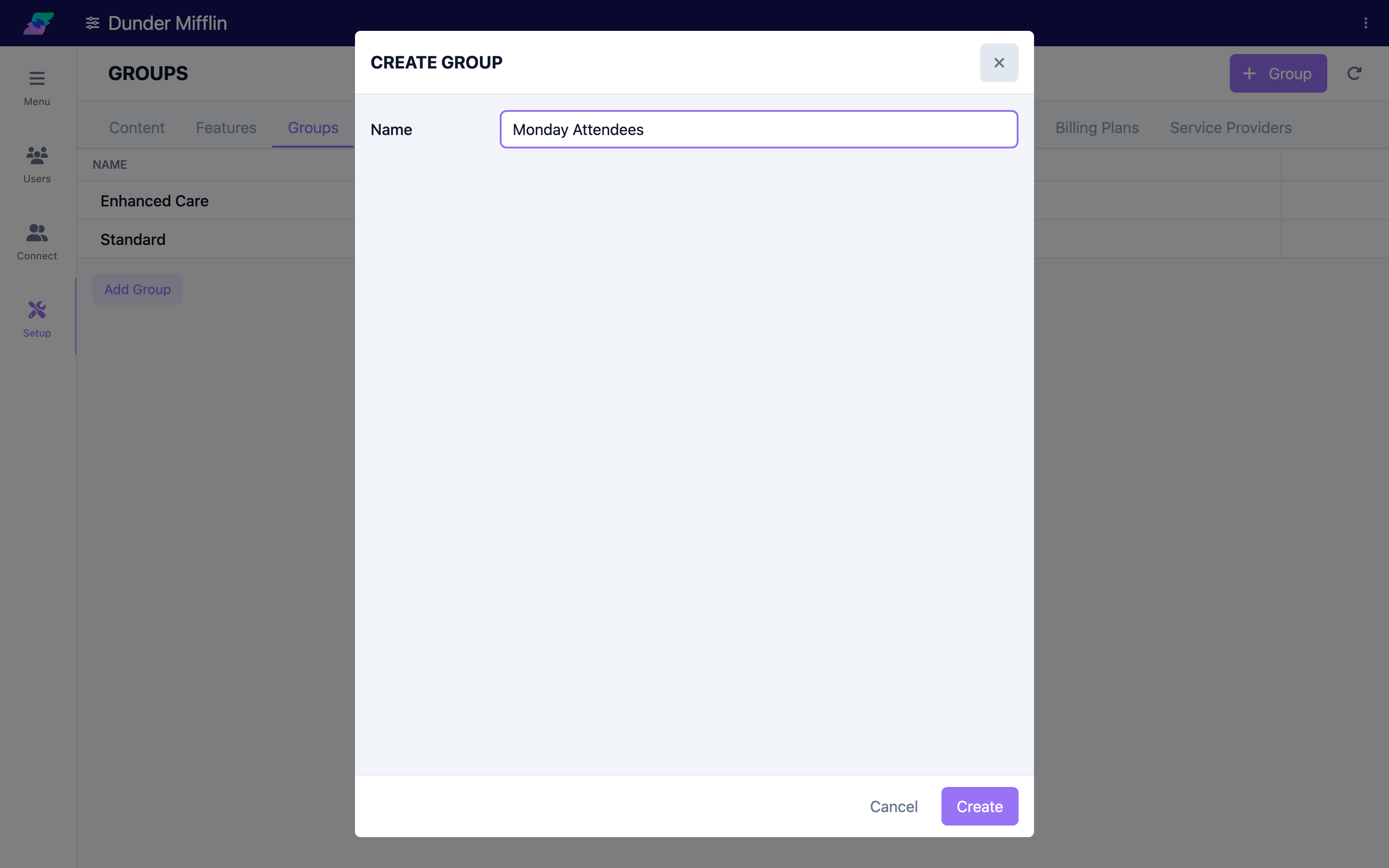 Adding a new group