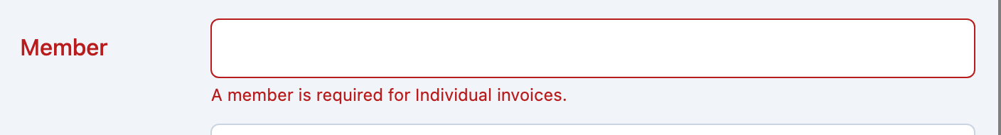 Member selection for the invoice