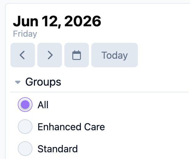Activities date selector set to a past date