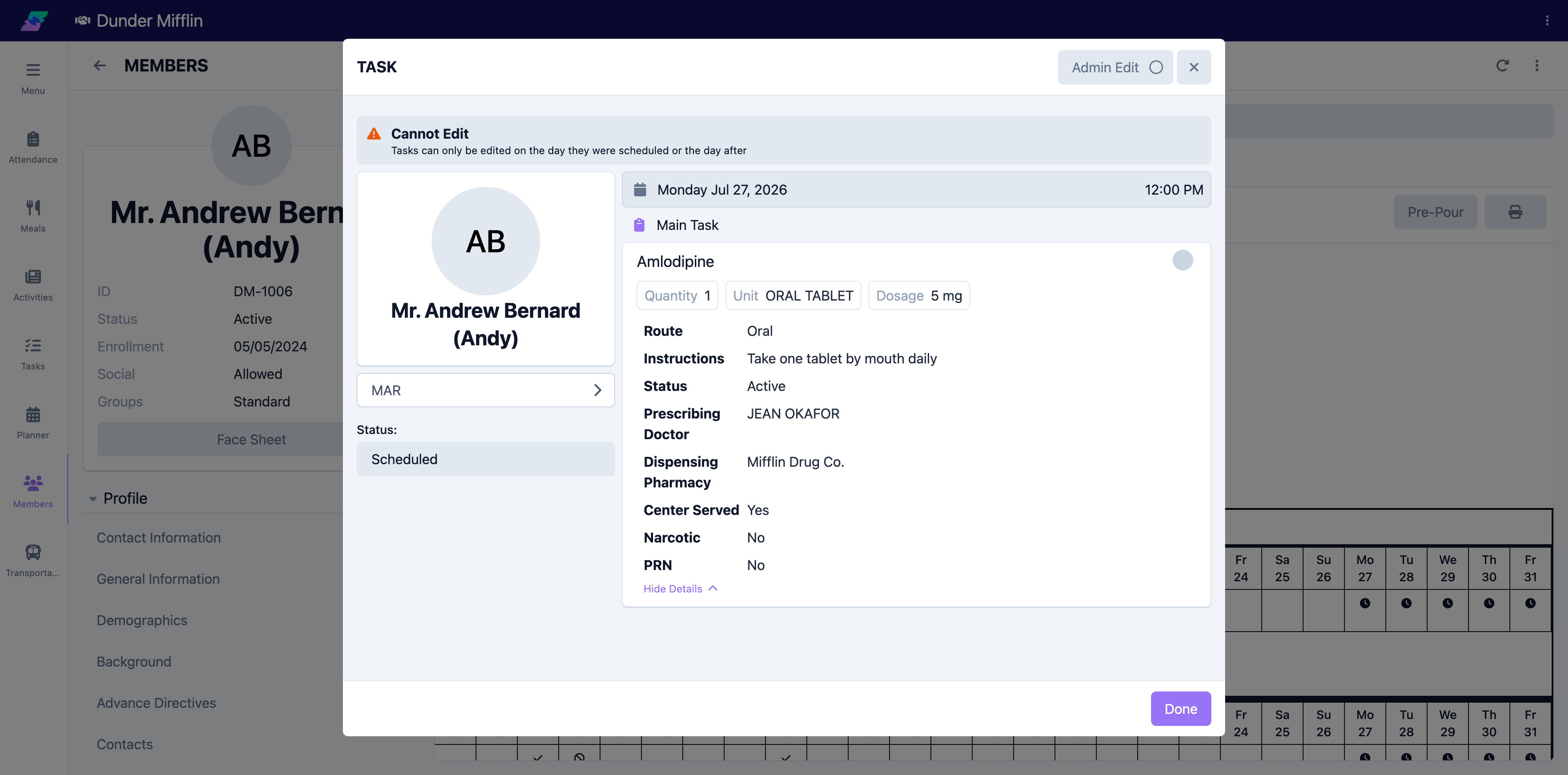 Show Details expanded, listing the prescriber, pharmacy, and other fields