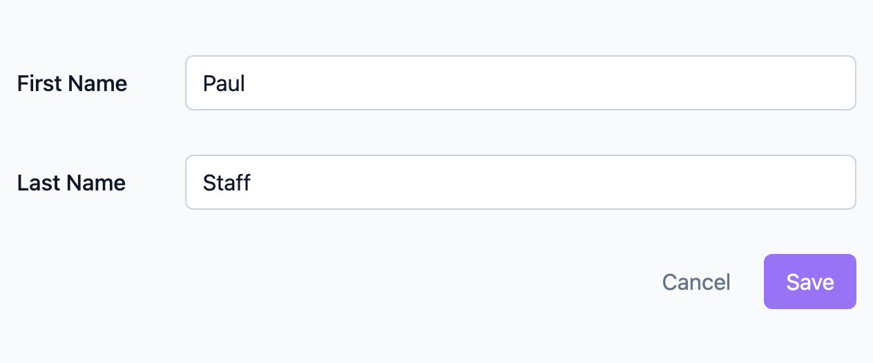 Editing your name on the Information tab