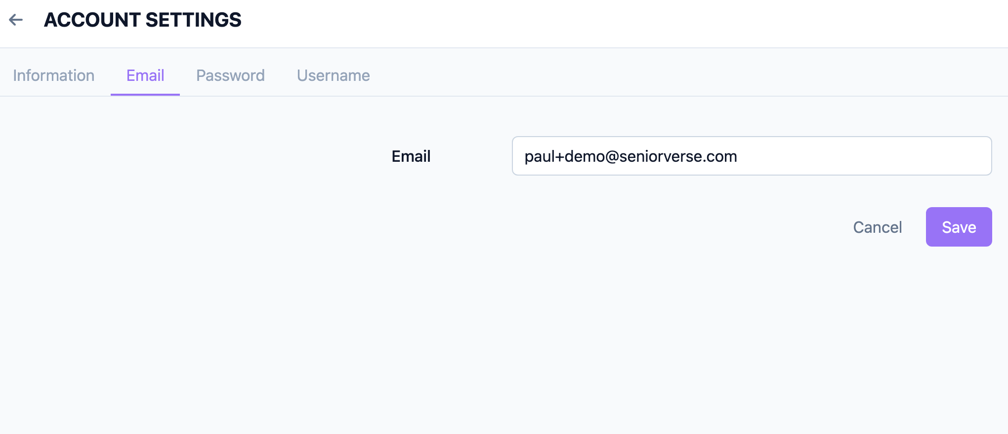 Changing your email on the Email tab