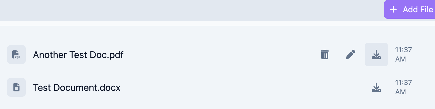 Downloading a file from the list