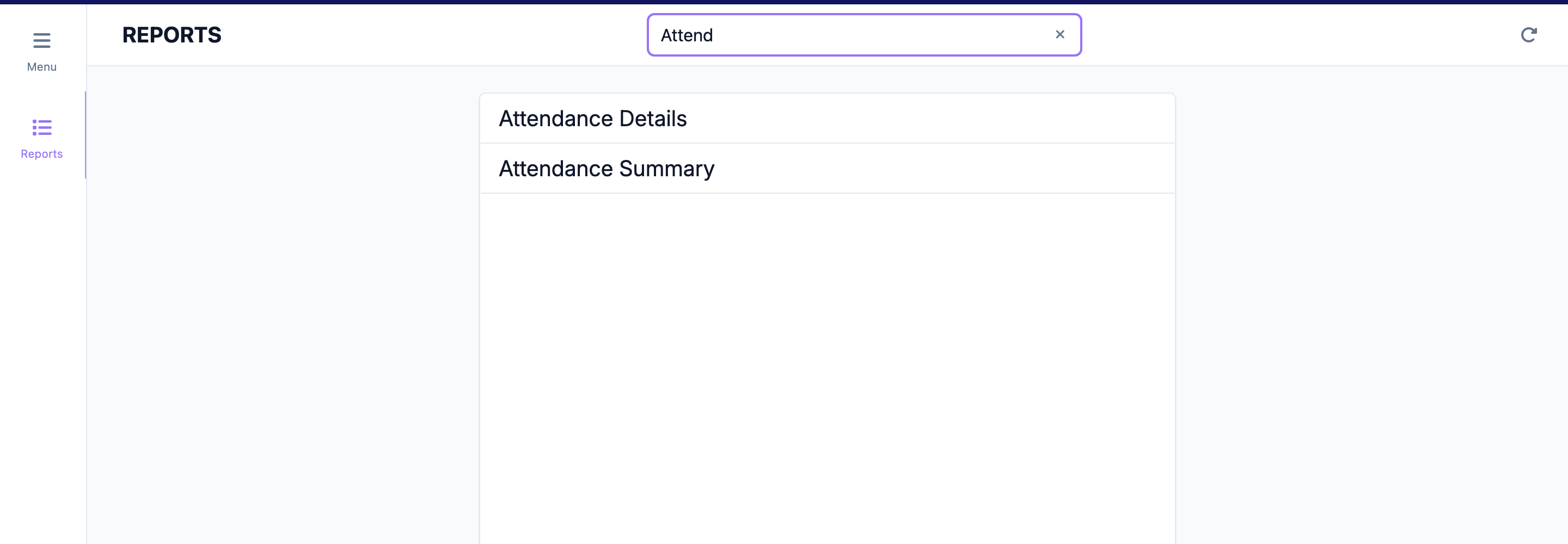 Search for a report and select it to open